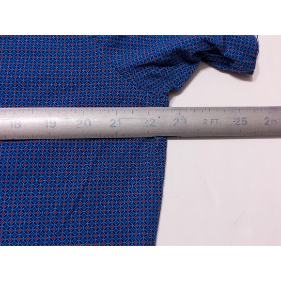 BUTTERCLOTH Icy Cotton Short Sleeve Button Shirt Blue Dots All Over XL Slim Fit - Picture 3 of 8